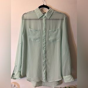 NWOT mint sheer button down top